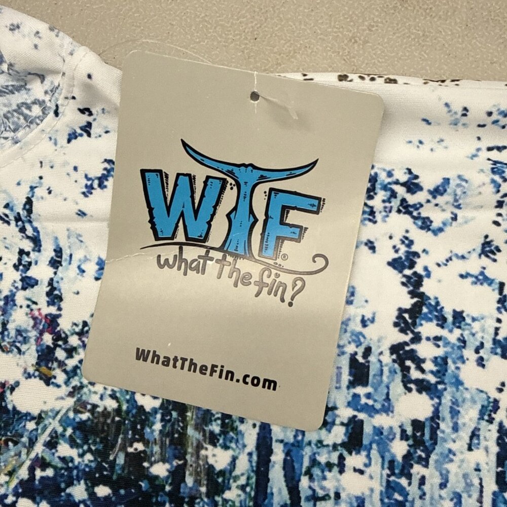 What The Fin WTF Men's XL Long Sleeve Fishing Shirt Graphic Print Boating NWT - Picture 11 of 11